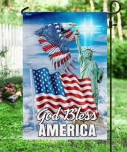 god bless america, american eagle us flag tpt47f 2061