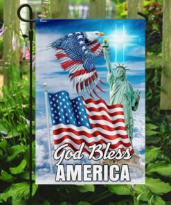god bless america, american eagle us flag tpt47f 7148