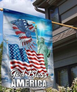 god bless america, american eagle us flag tpt47f 8174