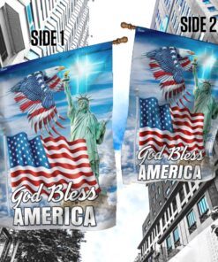 god bless america, american eagle us flag tpt47f 8503