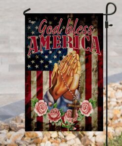 god bless america. jesus christian prayer flag 1886