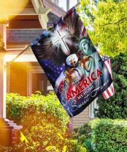 god bless america. my home sweet home flag 8274