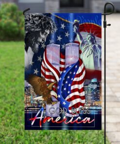 god bless america. patriot day 9.11 flag mlh1716f 2235