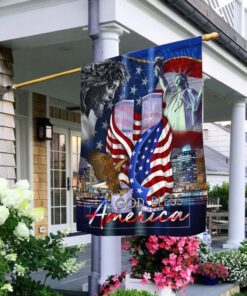 god bless america. patriot day 9.11 flag mlh1716f 3065