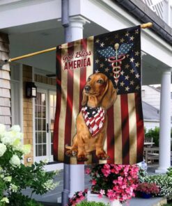 God Bless America - Nurse - Dachshund Flag