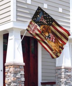 god bless america nurse dachshund flag 8836