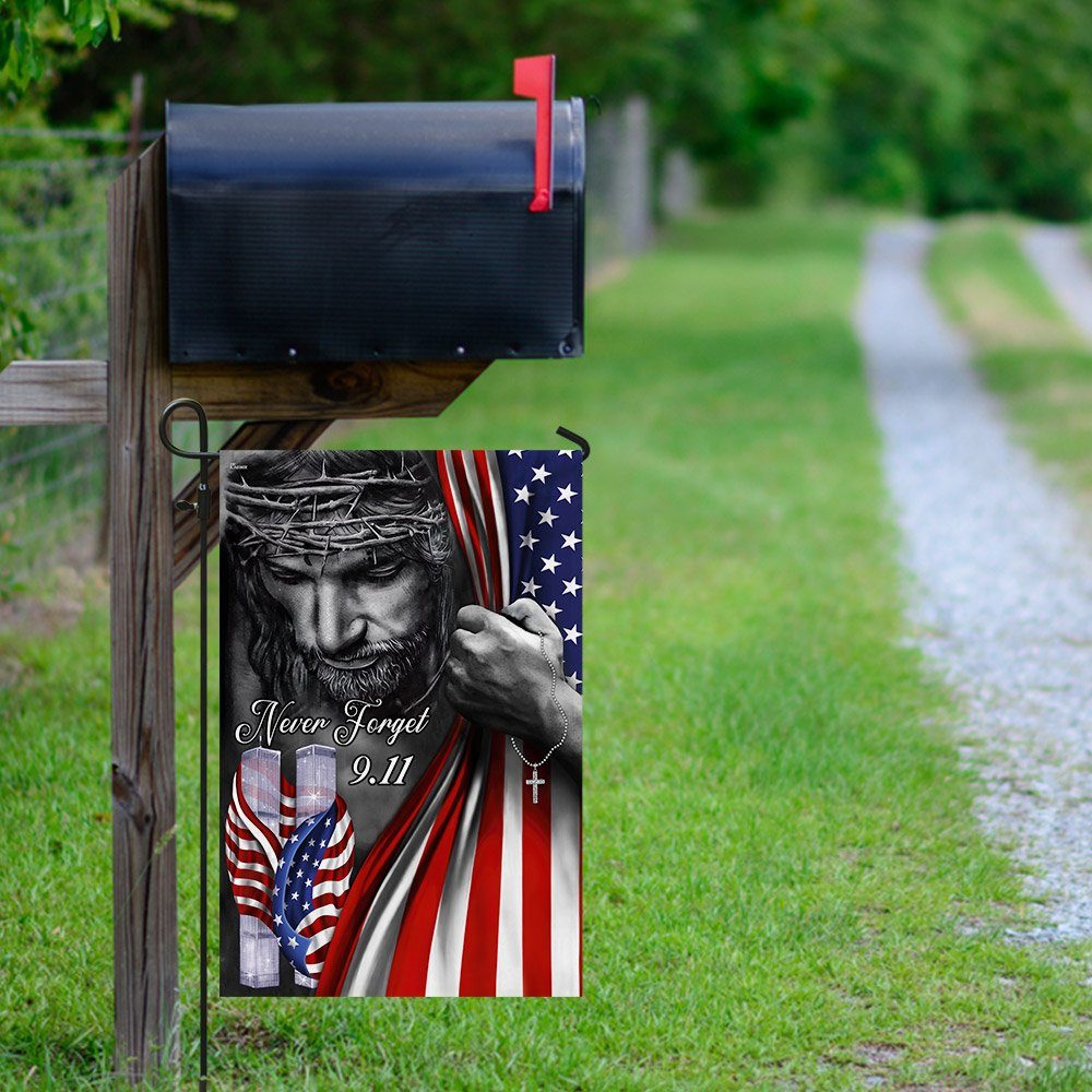 God Bless America 911 Flagwix™ God Jesus Never Forget September 11th American Flag TRL1198F - Image 9