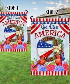 god bless america american wreath cardinal flag mln1409f 3987