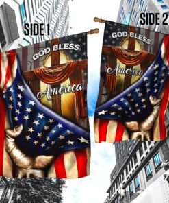 god bless america christian cross flag 6343