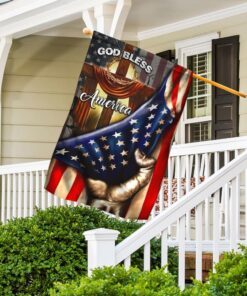 god bless america christian cross flag 6393