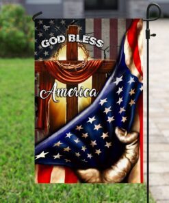 god bless america christian cross flag 7995