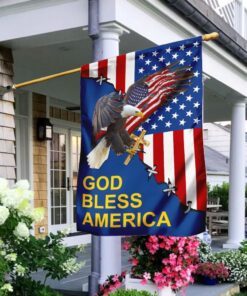 God Bless America Eagle Flag