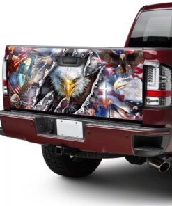 god bless america eagle truck tailgate decal sticker wrap 5144