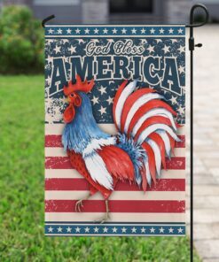 god bless america rooster american us flag 8106