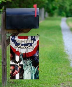 god bless america with pleated fan flag 2169