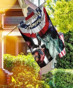 god bless america with pleated fan flag 5502