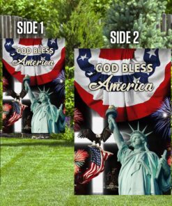 god bless america with pleated fan flag 6751