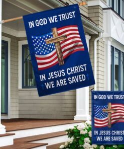 god bless american flag in god we trust in jesus christ we are saved mln883f 6843
