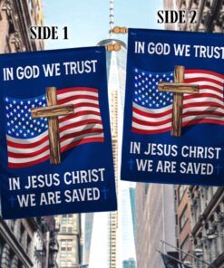 god bless american flag in god we trust in jesus christ we are saved mln883f 8125