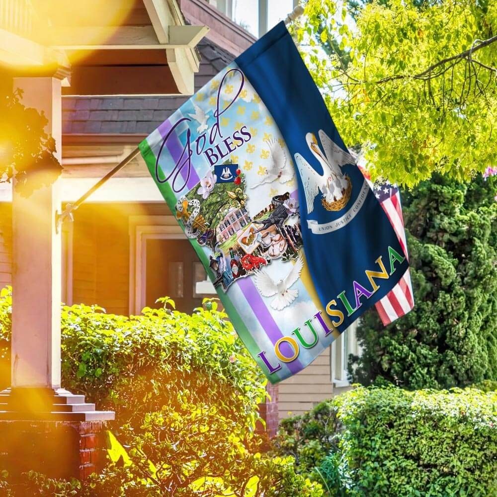 God Bless Louisiana Flag