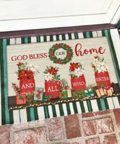god bless our home and all who enter christmas doormat tqn619dm 6849