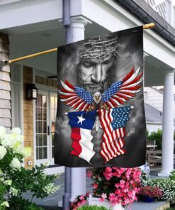 God Bless Texas American Eagle Flag THB3439Fv1