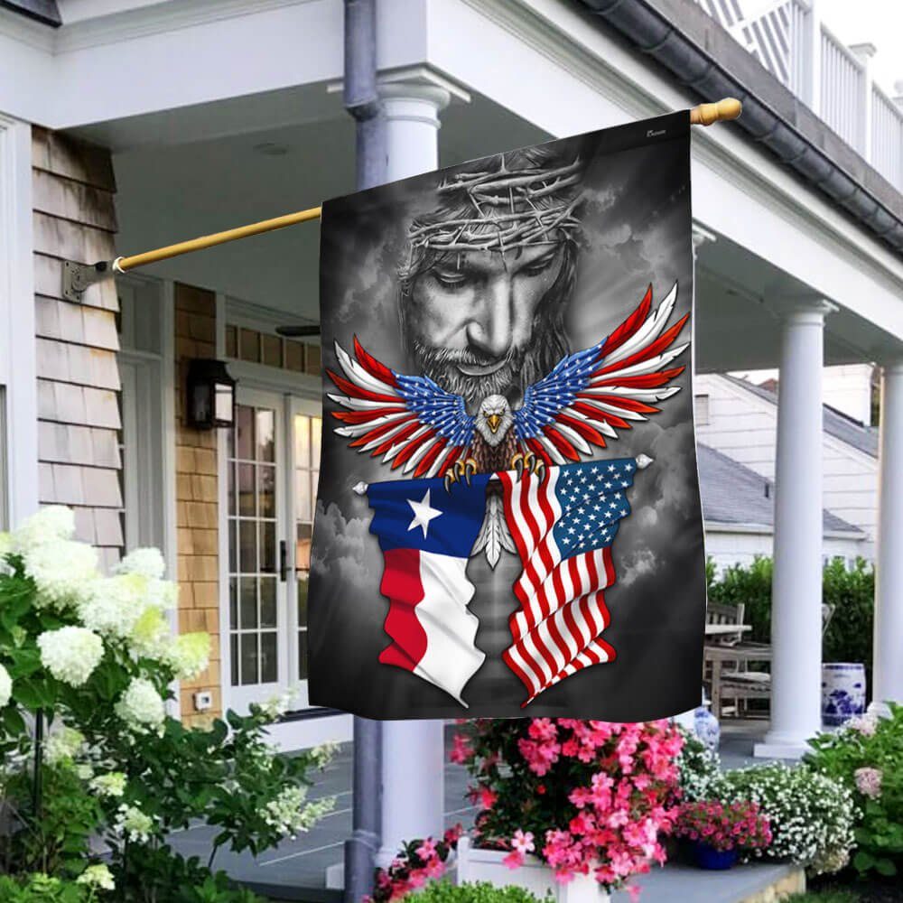 God Bless Texas American Eagle Flag THB3439Fv1