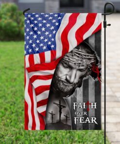 god faith over fear flag 3199