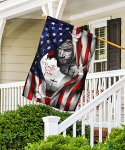 god faith over fear flag 8585