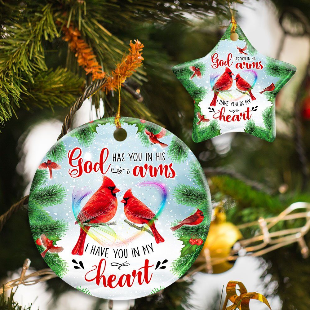 God Has You In His Arms, I Have You In My Heart Ceramic Ornament
