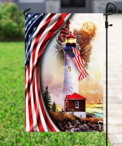 god is my light. lighthouse american flag thh3142fv2 6867