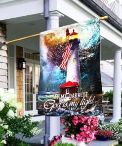 god is my light. lighthouse american flag thh3142fv3 5188