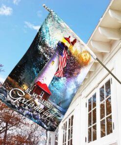 god is my light. lighthouse american flag thh3142fv3 7582