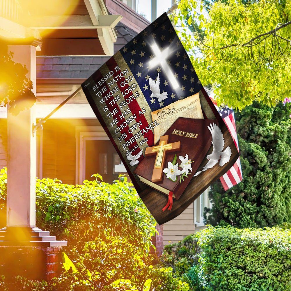 God Jesus Blessed Is The Nation Whose God Is The Lord Flag MLH1712F - Image 6