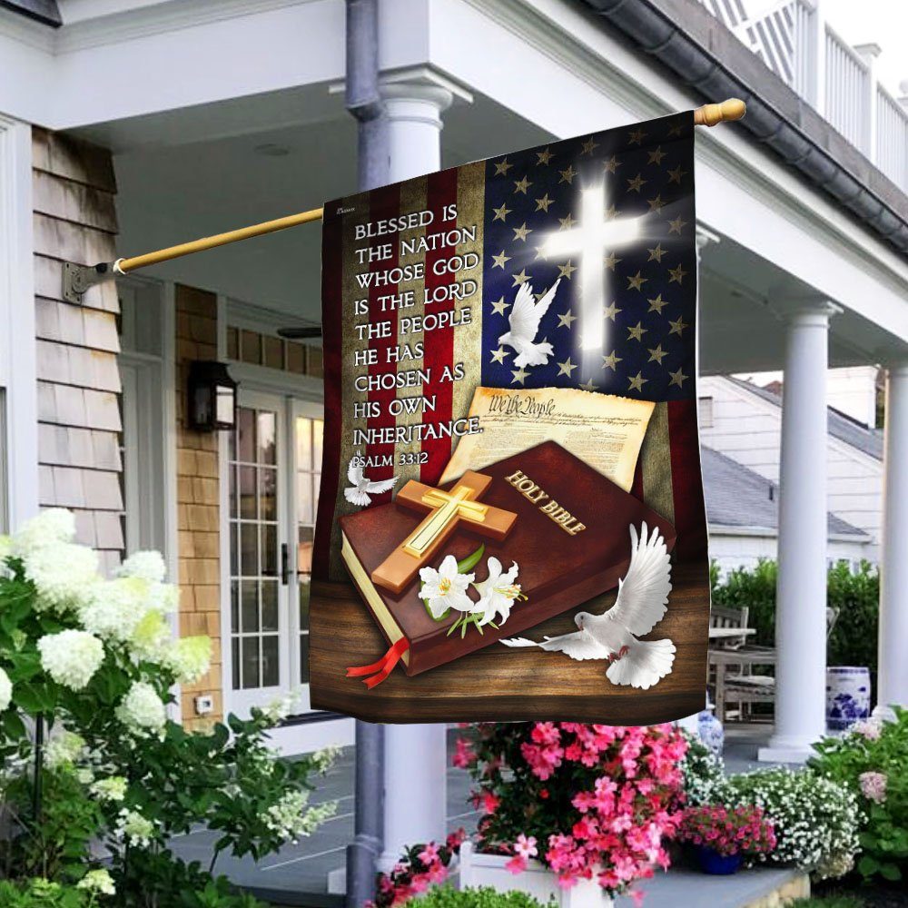God Jesus Blessed Is The Nation Whose God Is The Lord Flag MLH1712F