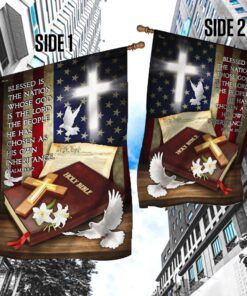 god jesus blessed is the nation whose god is the lord flag mlh1712f 3932
