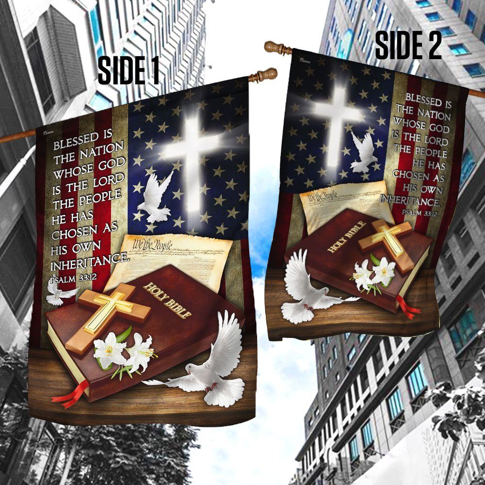 God Jesus Blessed Is The Nation Whose God Is The Lord Flag MLH1712F - Image 4