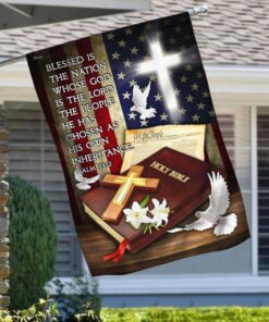 god jesus blessed is the nation whose god is the lord flag mlh1712f 4149