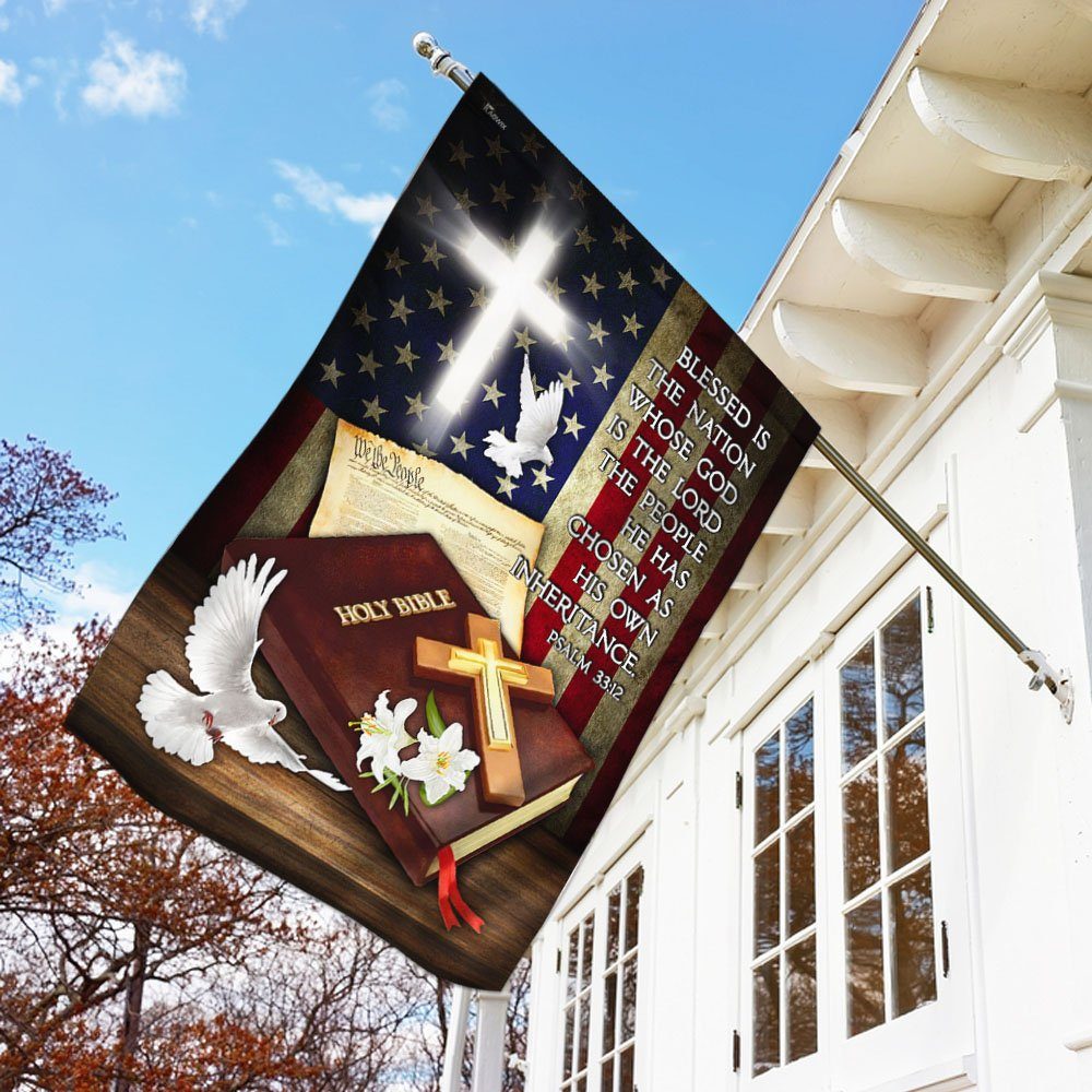 God Jesus Blessed Is The Nation Whose God Is The Lord Flag MLH1712F - Image 3