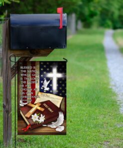 god jesus blessed is the nation whose god is the lord flag mlh1712f 6156