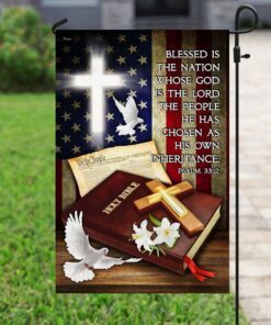 god jesus blessed is the nation whose god is the lord flag mlh1712f 6731