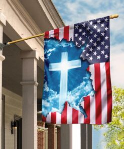 God Jesus Christian Cross American Flag