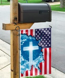 god jesus christian cross american flag 1946