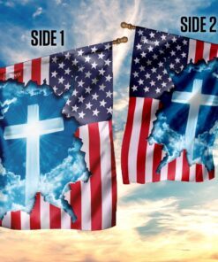 god jesus christian cross american flag 1949