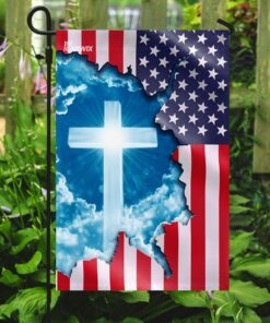 god jesus christian cross american flag 6041