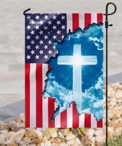 god jesus christian cross american flag 7238