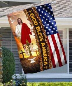 God Jesus Cross Flag God Bless America Flag MLH2112F