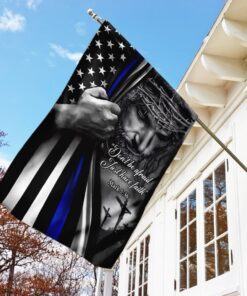 god jesus thin blue lives law enforcement flag 1023