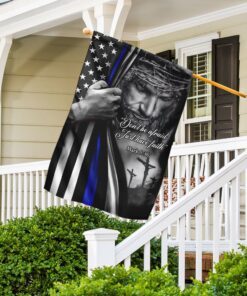 god jesus thin blue lives law enforcement flag 2262