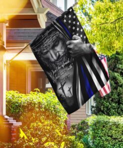 god jesus thin blue lives law enforcement flag 2477